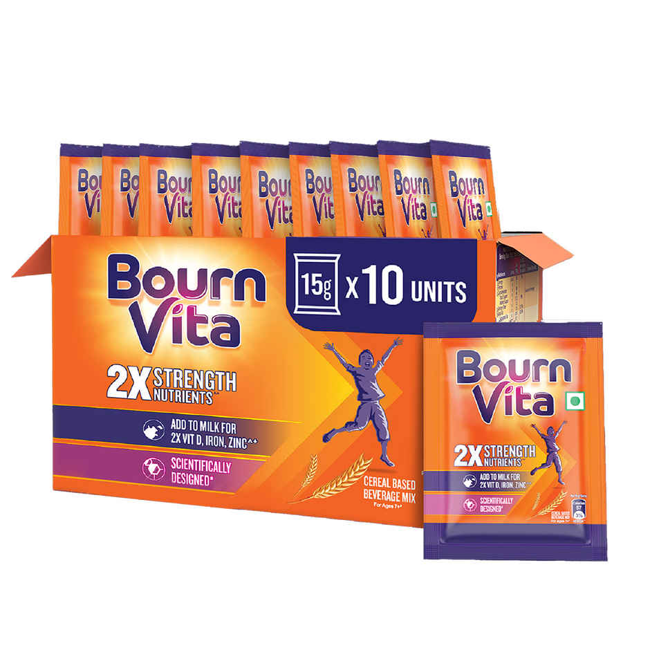 Bournvita Chocolate Nutrition Drink | Pack of 10 Sachets