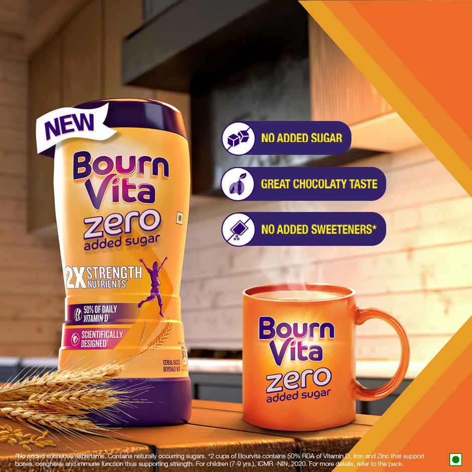 Bournvita Zero Added Sugar Nutrition Drink Jar