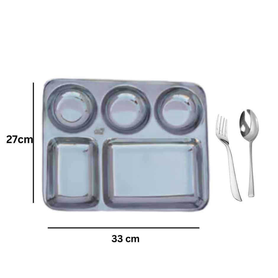 Jasco Stainless Steel Bhojan Thal With Spoon And Fork