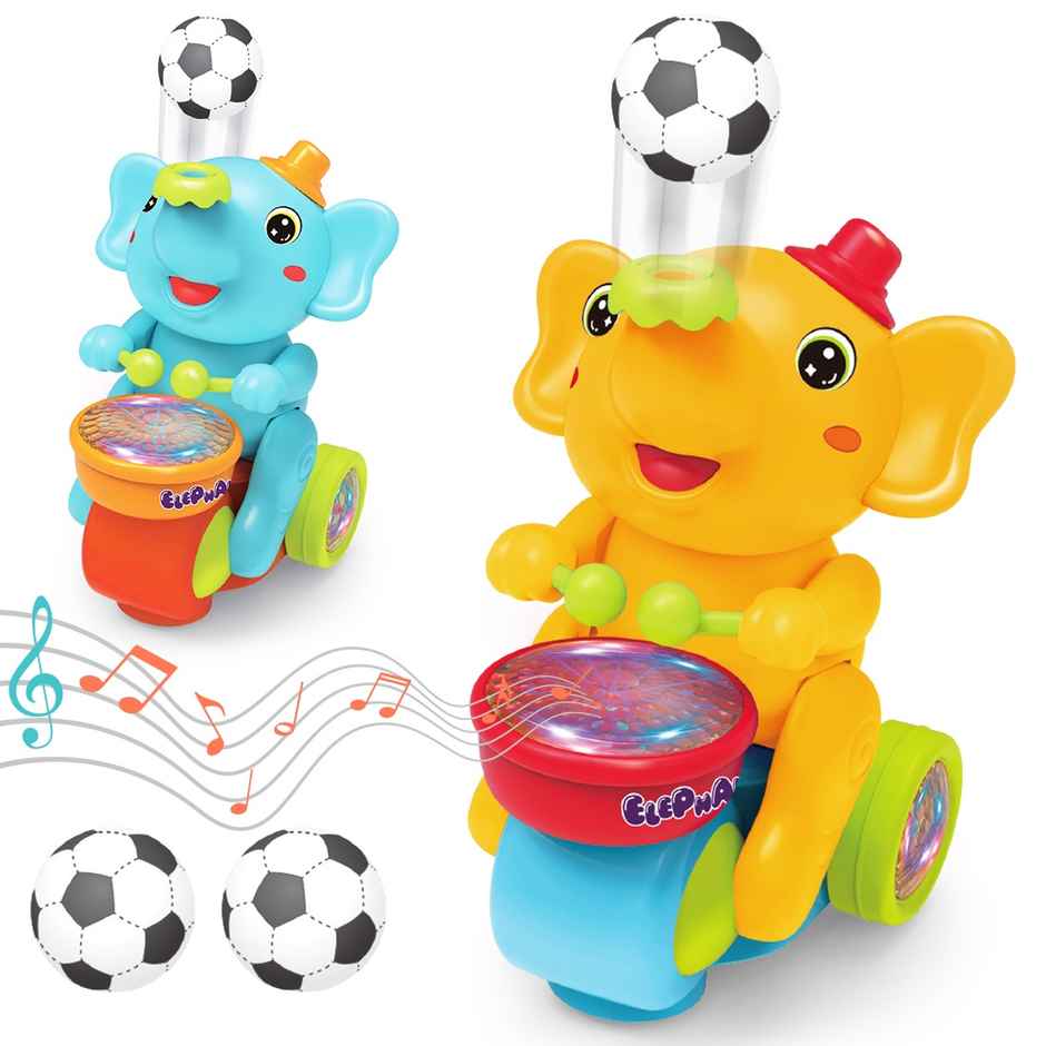 Wembley Elephant Toy with Levitation Floating Ball LED Lights & Music Drum Toy Battery Operated