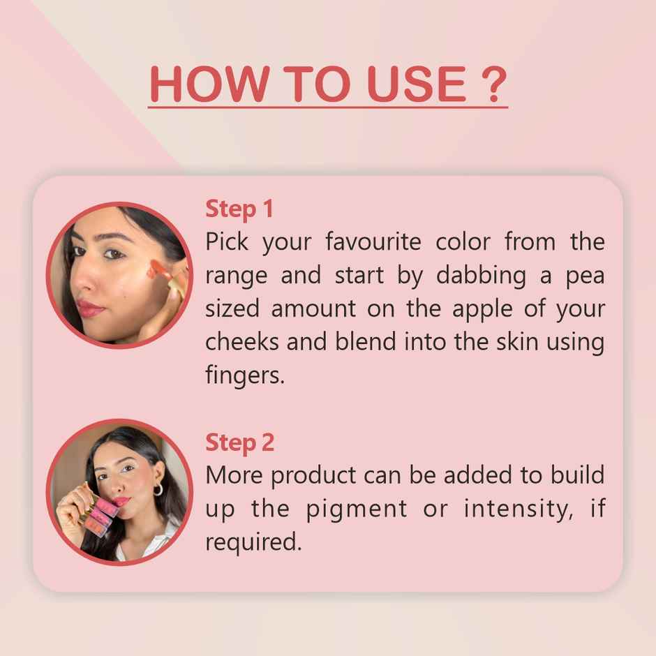 Mattlook Cheek Stain Mousse Face Blush | Hyaluronic Acid & Vitamin E | Long Lasting | Go Pink 02