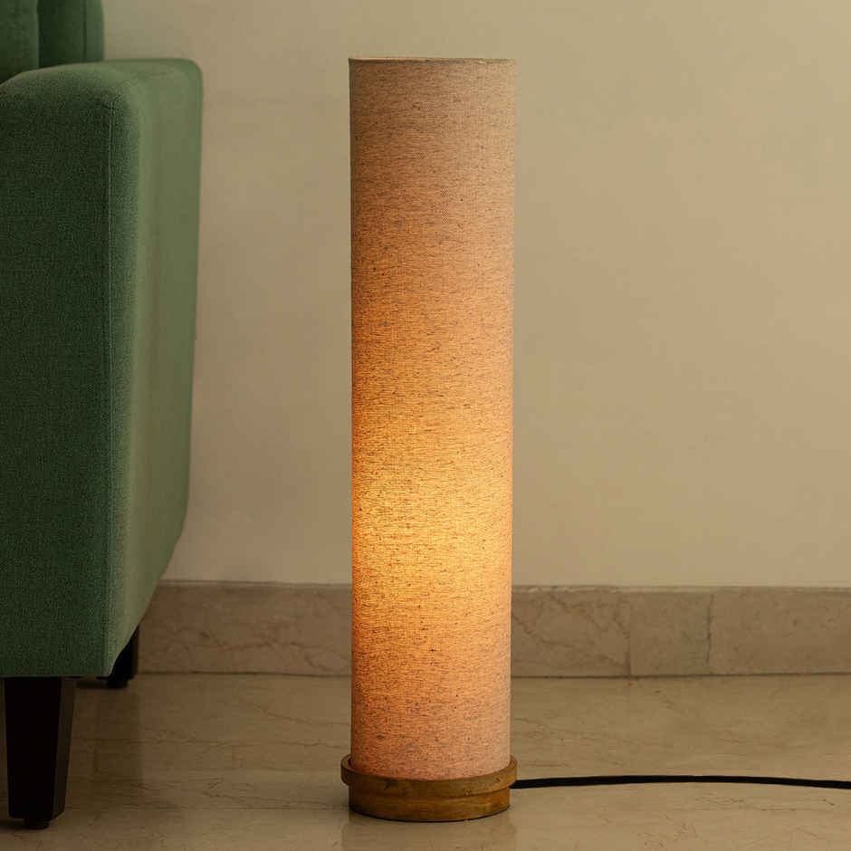 ExclusiveLane Ember Tower Mango Wood Floor Lamp Handcrafted - 70 cm