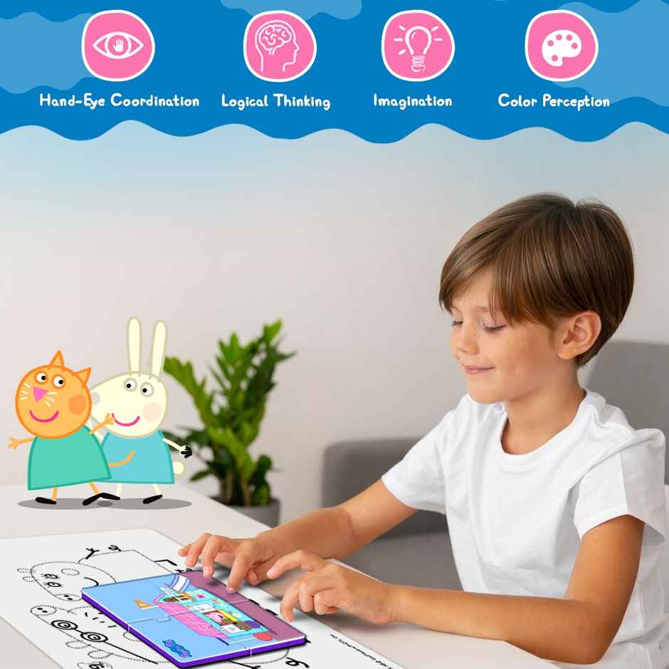 Wembley Peppa Pig - 4 in 1 Jigsaw Magnetic Puzzle for Kids Learning DIY Creative Activity Set