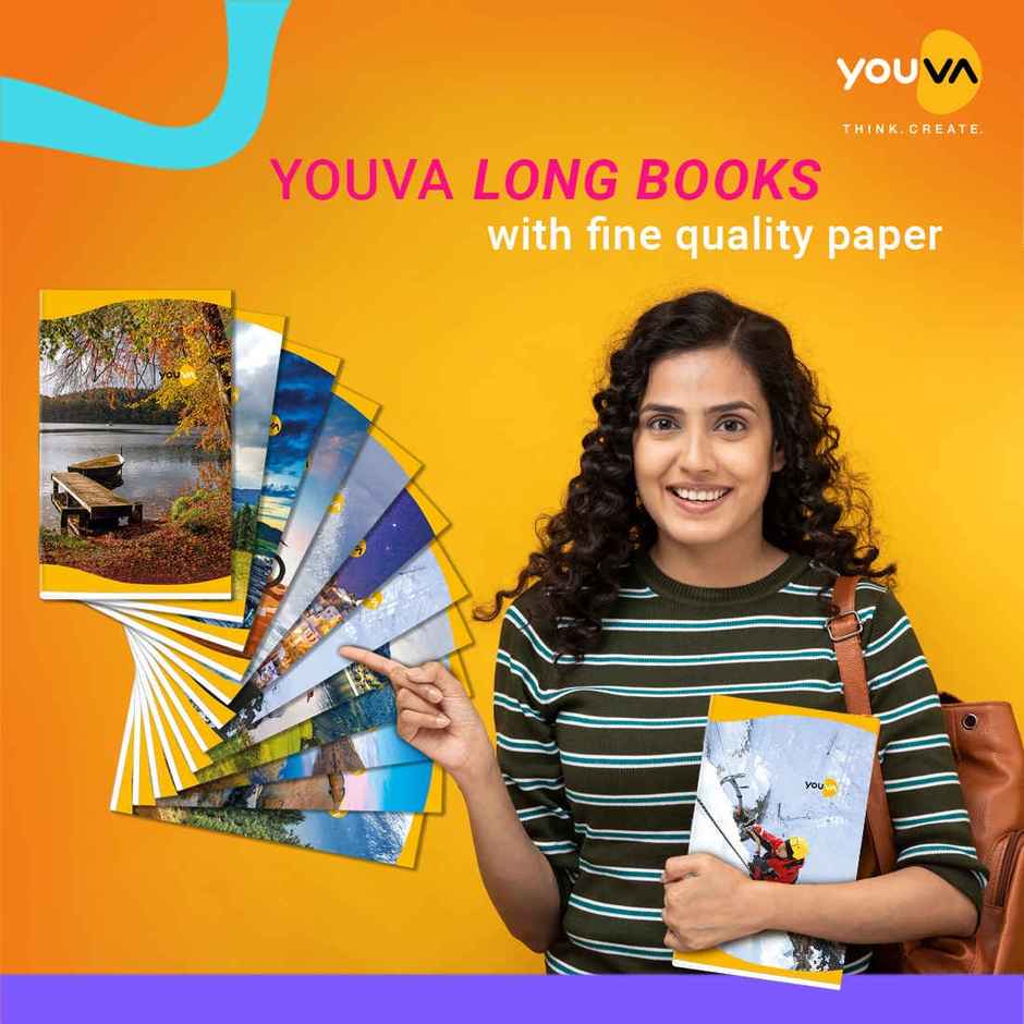Navneet Youva Soft Bound Unruled Notebook 172 Pages, 17x 27 cm Long, Nature