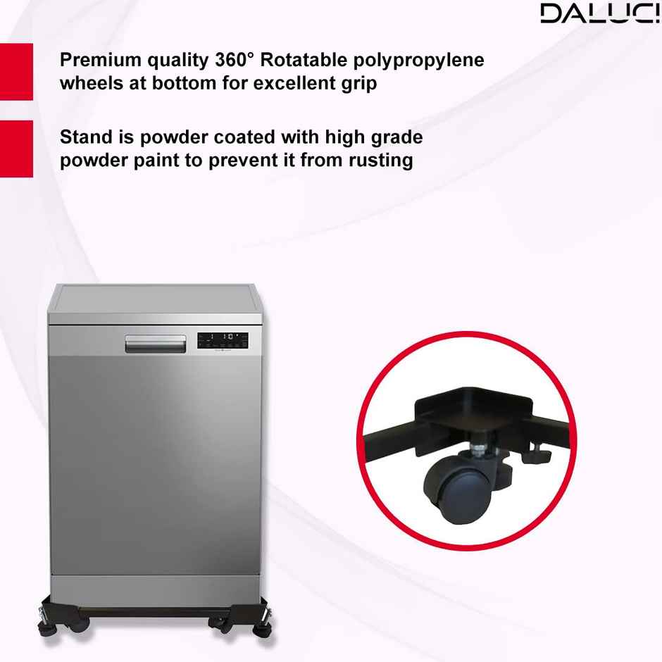 Daluci Heavy Duty Stand For Washing Machine-Refrigerator | Water and Air Cooler | 50 x 42 cm | Iron