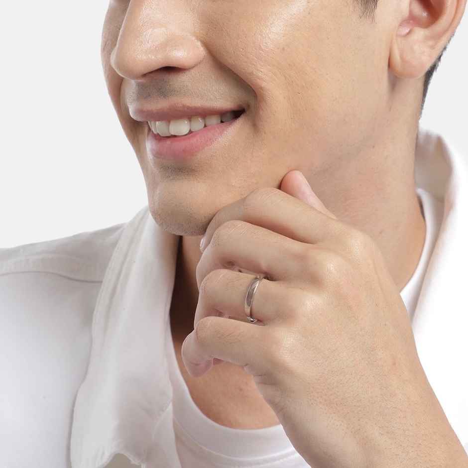 Zavya Rhodium Plated 925 Sterling Silver Ring