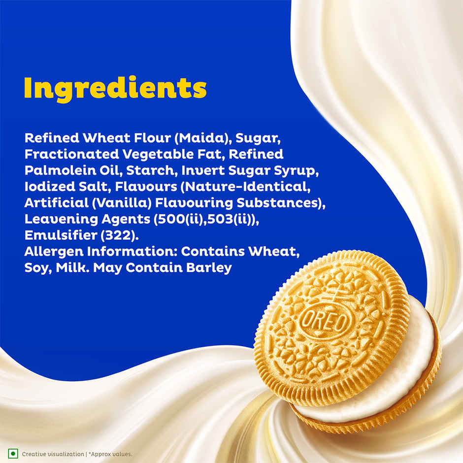 Cadbury Oreo Golden Vanilla Flavour Creme Sandwich Biscuit Family Pack