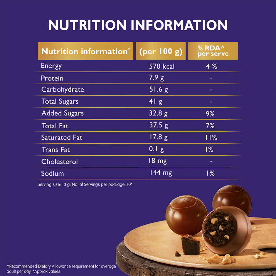 Cadbury Studio Brownie Aux Noix Signature Pralines Chocolate