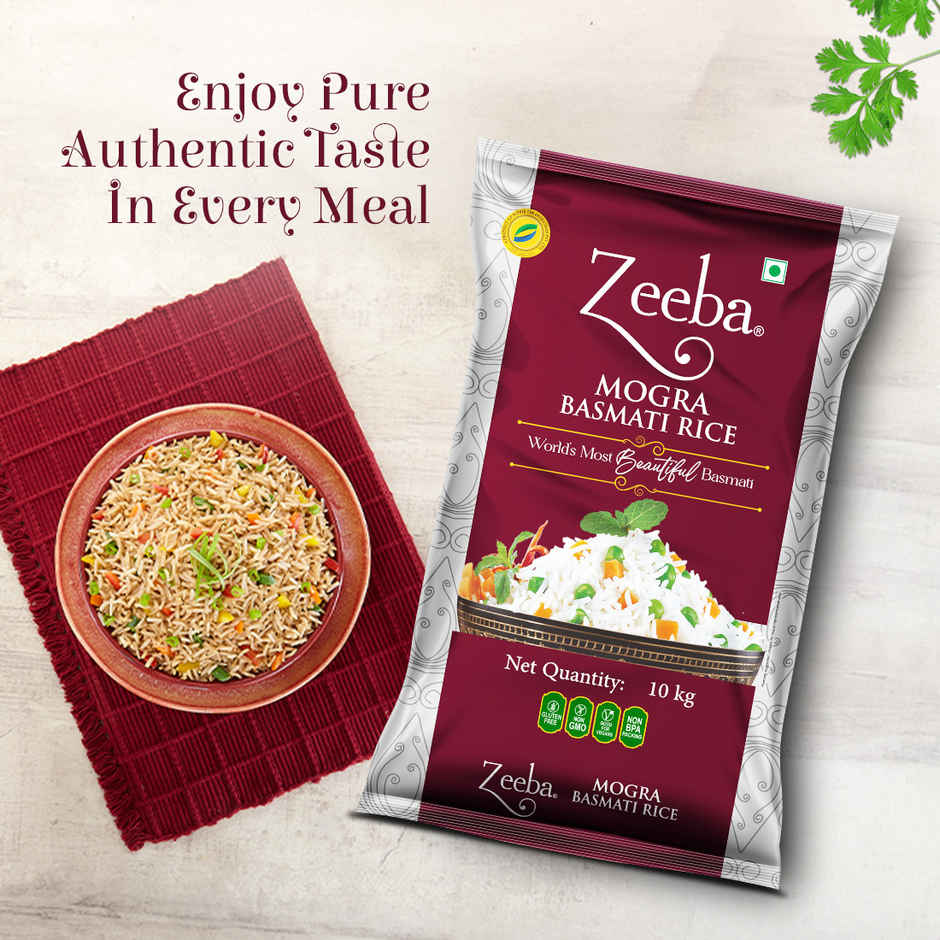 Zeeba Mogra Basmati Rice | Broken/Tuta Basmati Rice for all Dishes | Cooked length upto 12mm