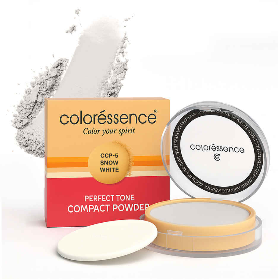 Coloressence Perfect Tone Compact Powder with Puff|Snow White|Lightweight|Long Lasting|Sweatproof