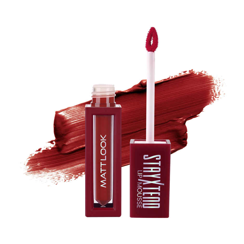 Mattlook Stayxtend Lip Mousse Lipstick Enriched With VitaminE & Non Sticky Formula | Berry Maroon 07
