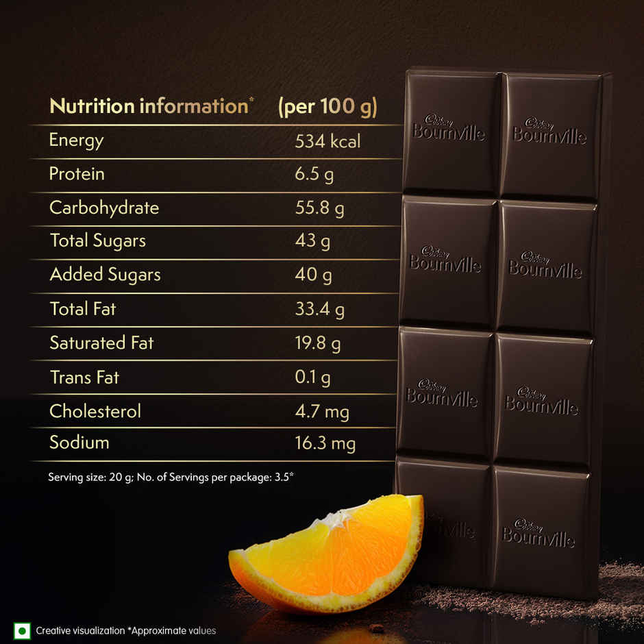 Cadbury Bournville Orange 50% Dark Chocolate Bar