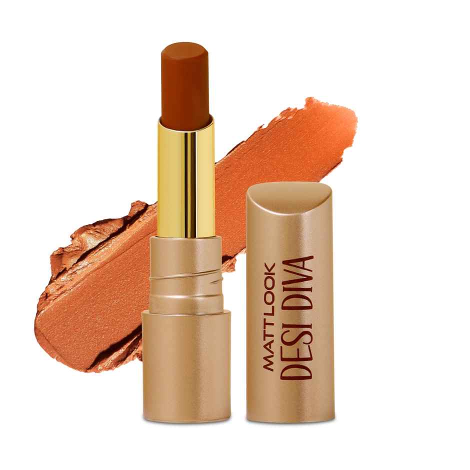 Mattlook Desi Diva HD Matte Lipstick With Hydrating Formula & Hyaluronic Acid | Brownie Bite 16
