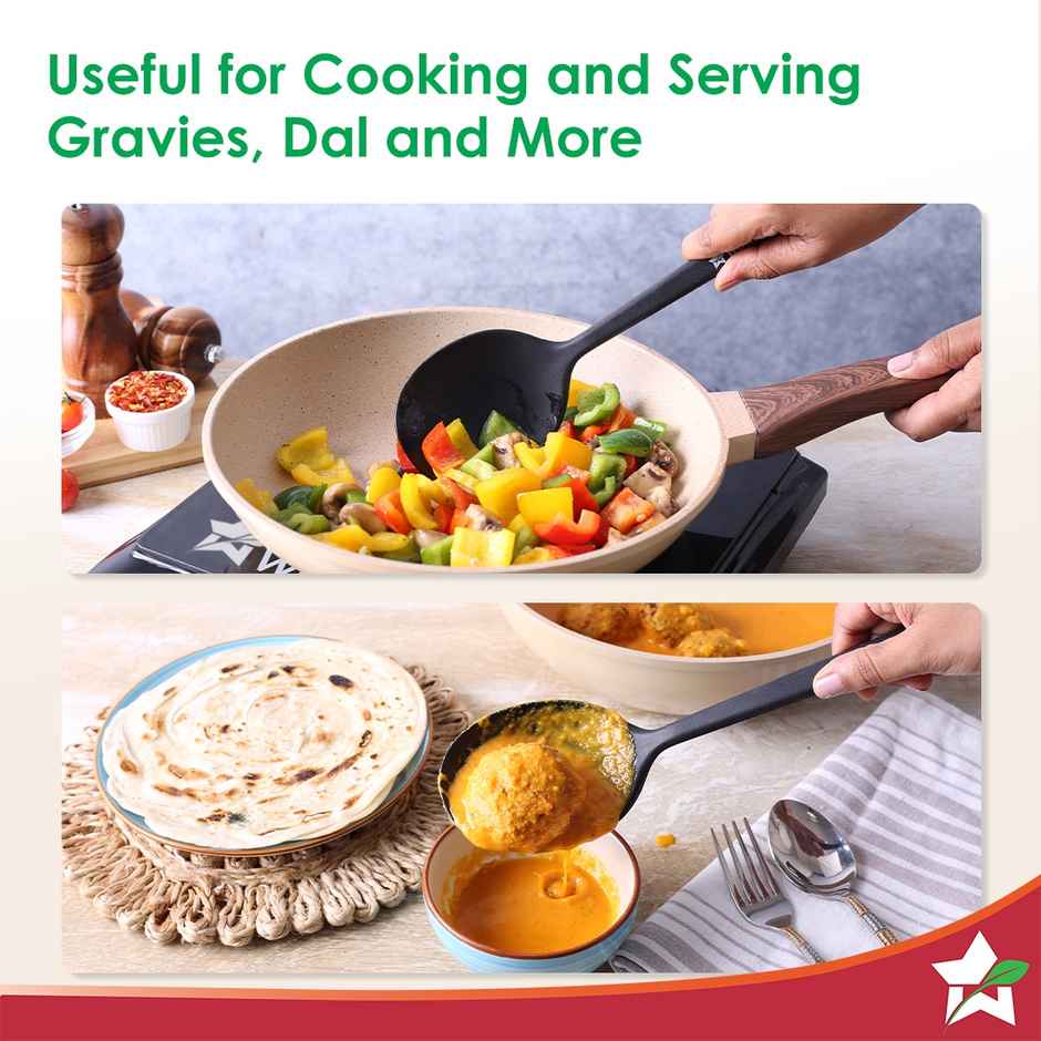 Wonderchef Waterstone Silicon Spoon Black