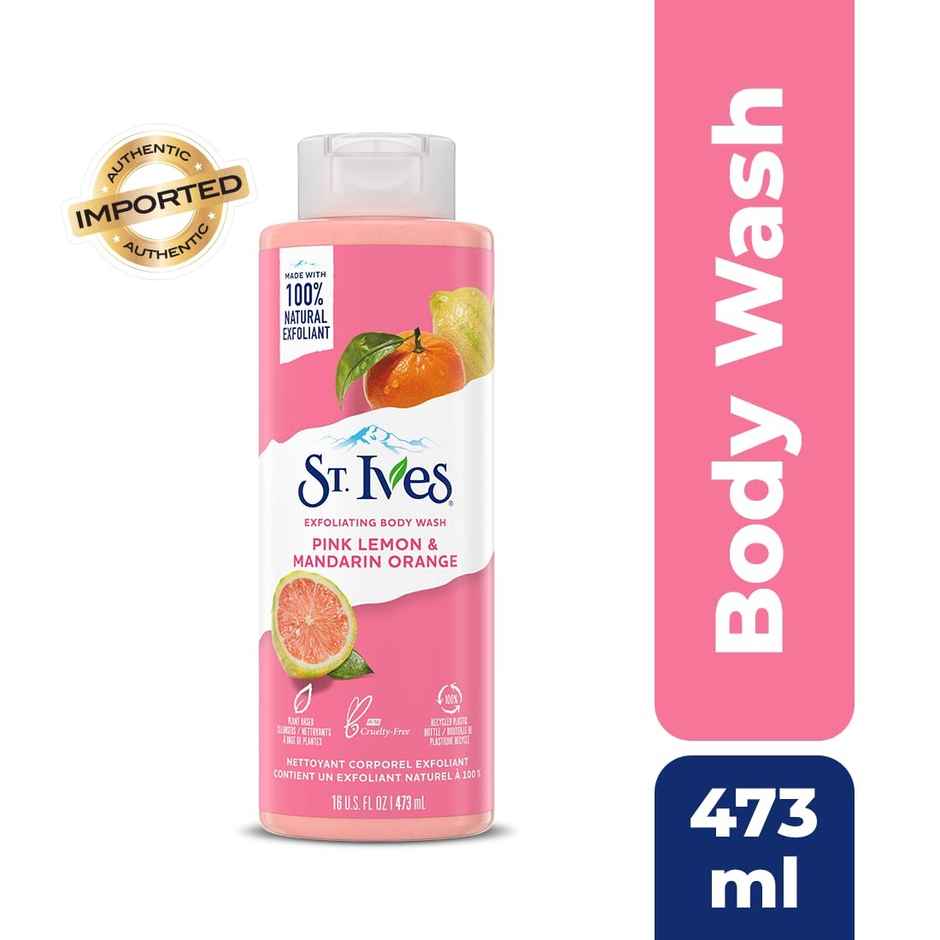 St. Ives Exfoliating Pink Lemon & Mandarin Orange Shower Gel | For Radiant Skin