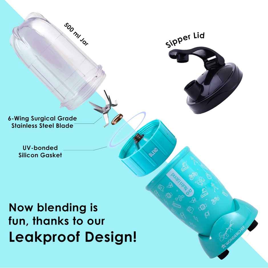Wonderchef Nutri Blend Go 400W Stainless Steel Blender