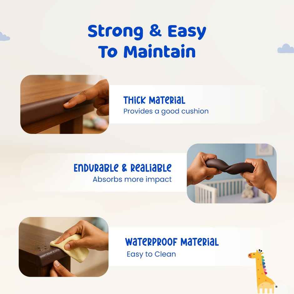 Bumtum Multipurpose Baby Safety Edge Guard | Brown