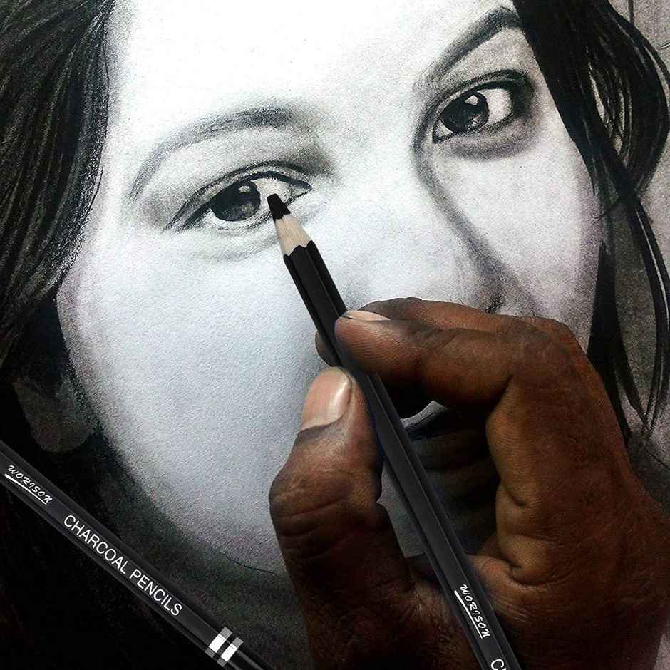 Abk 3 Pcs Charcoal Pencil Set Blister Pack