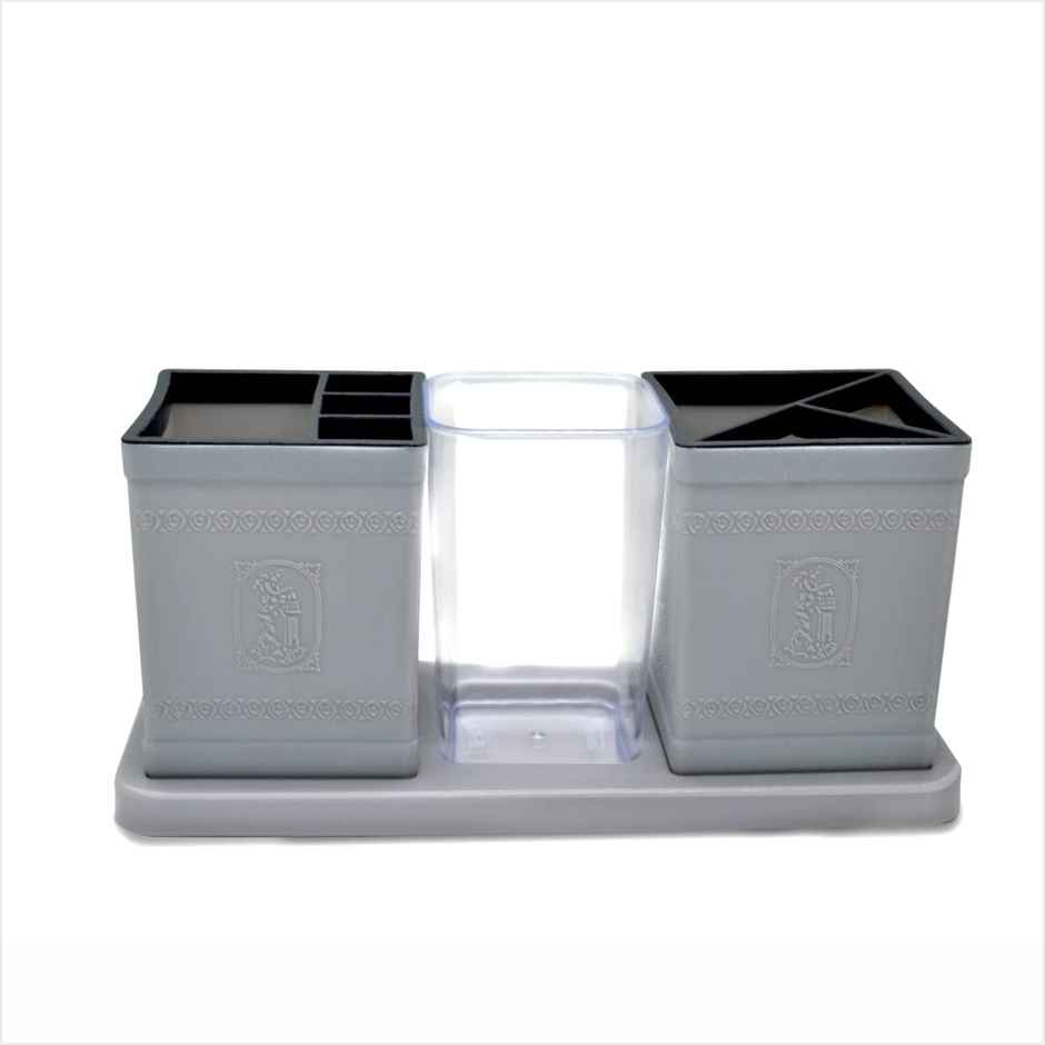 Flair Galaxy Desk Organizer - Grey, 3-Compartment Cutlery Stand