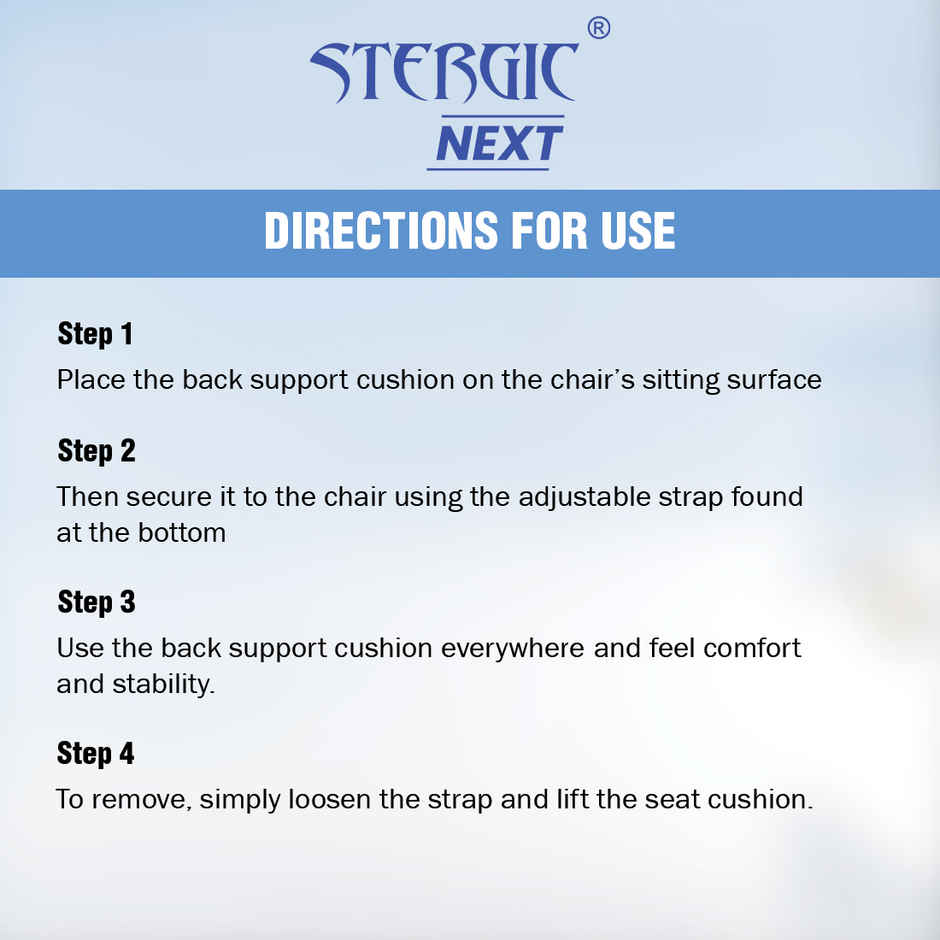 Stergic Next Memory Foam Lumbar Support For Chair, Back Rest