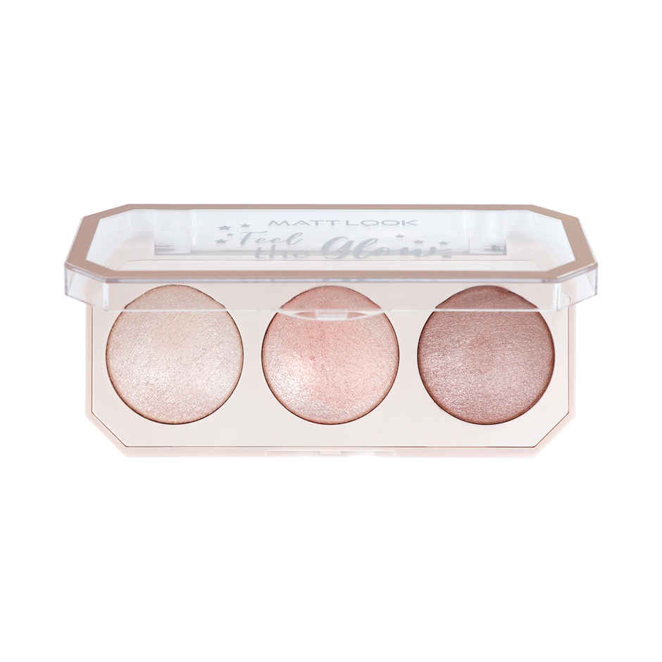 Matt Look Feel The Glow Baked Highlighter Trio | Highly Pigmented | Vitamin E | Shade 02