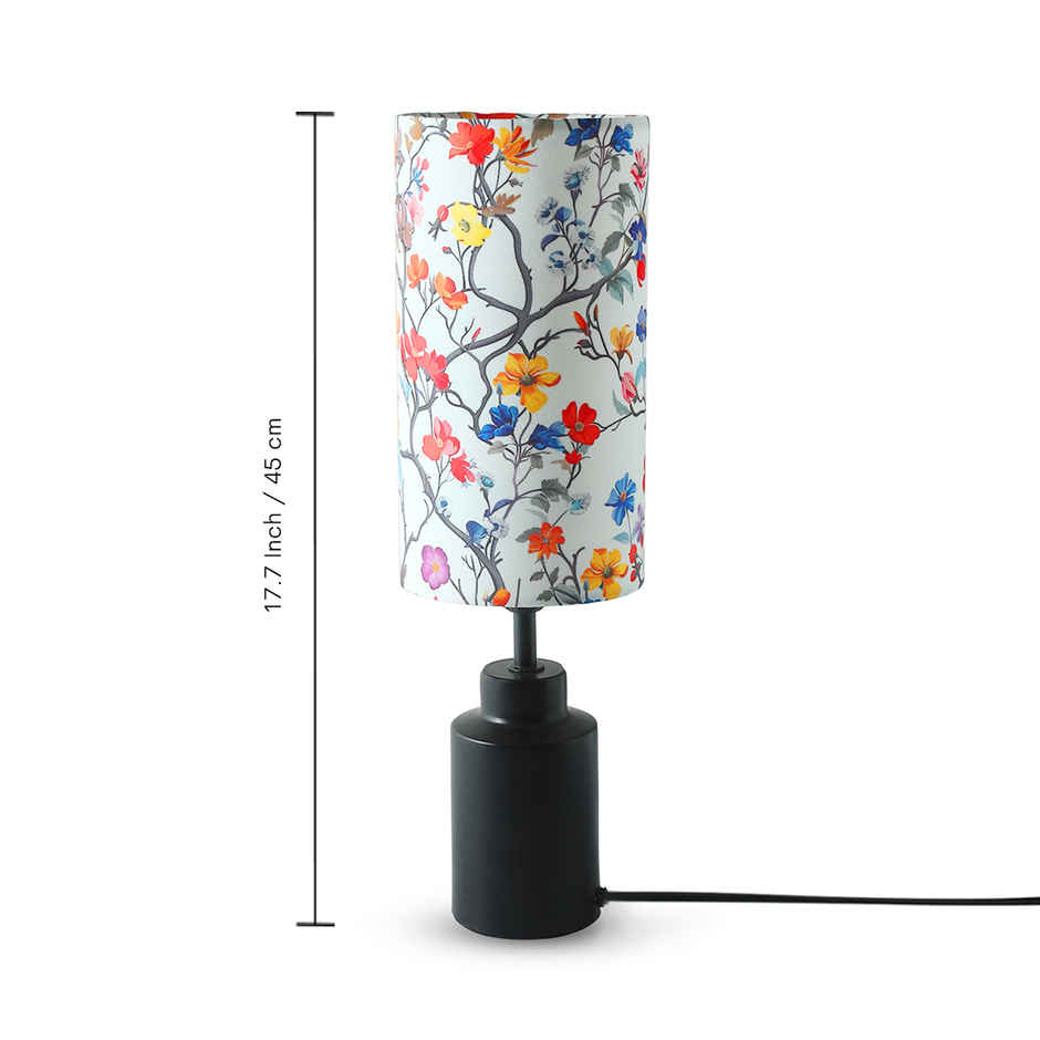 ExclusiveLane Floral Twilight Metal Table Lamp Handcrafted - 45 cm