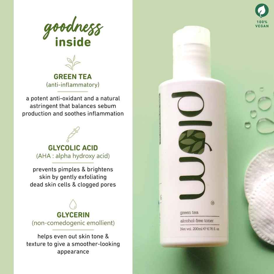 Plum Green Tea Pore Cleansing Face Wash Acne Face Wash Oily Skin| Bright Clear Skin Soap-Free|(100ml), Plum Green Tea Alcohol-Free Toner(200ml) & Plum Green Tea Oil Free Moisturizer (50ml) Combo