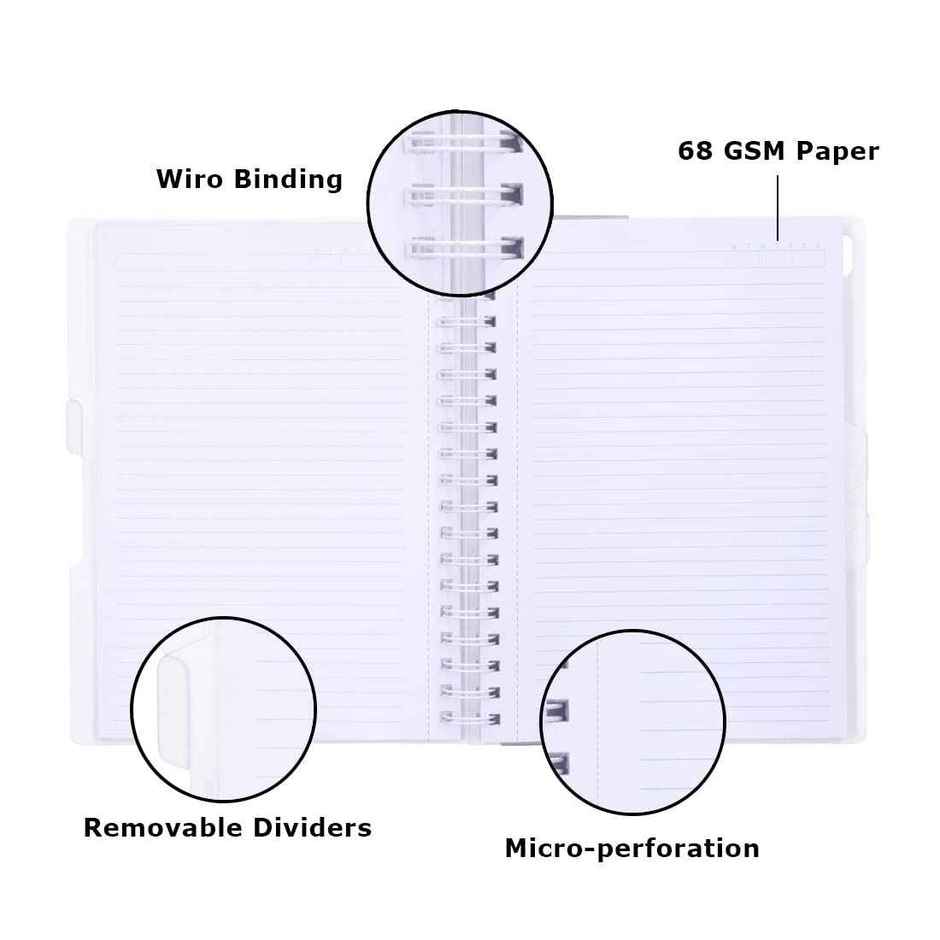 Navneet HQ 5 Subject PP Cover Single Line Book | Black | A5 Size | 14.8 x 21 cm | 300 Pages