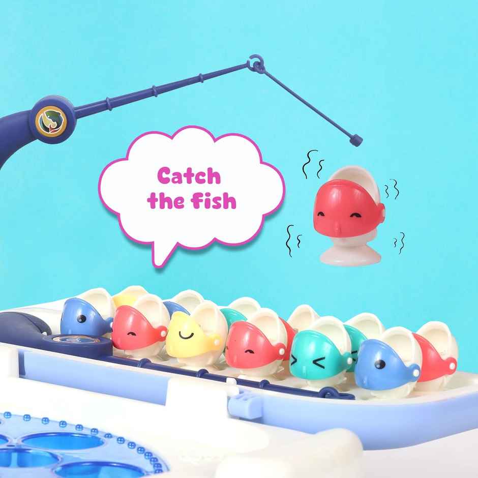 Vembly Fish Wembley Magnetic Rechargeable Fishing Game for Kids Fish Catching Board ...