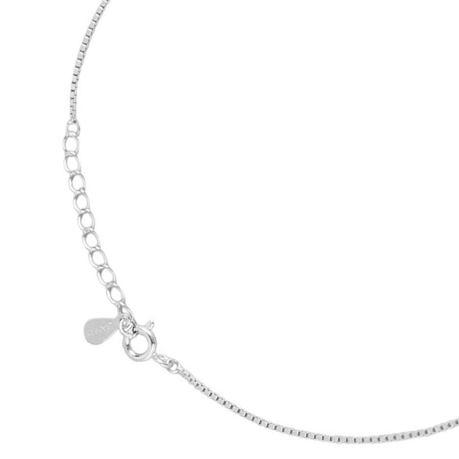 Zavya Evil Eye CZ Rhodium Plated 925 Sterling Silver Chain Anklet