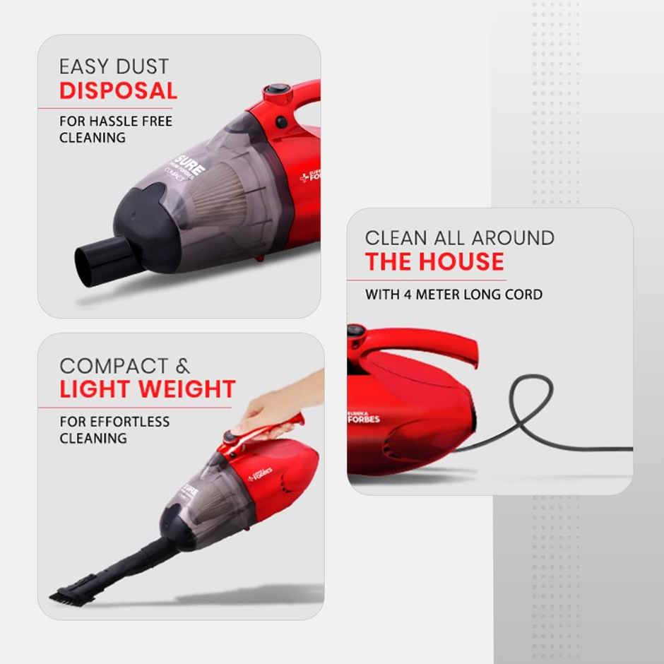 Eureka Forbes Compact 700 Watts Powerful Suction & Blower Vacuum Cleaner (Red & Black)