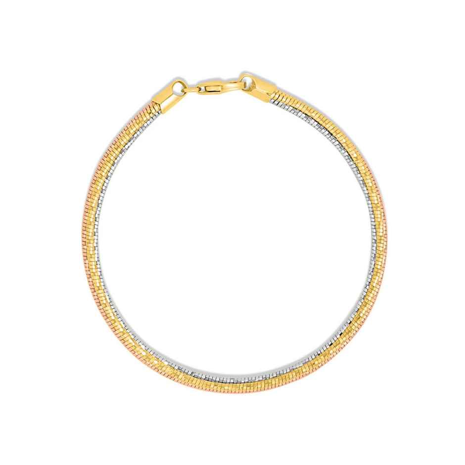 Zavya Tri-Colour Plated 925 Sterling Silver Chain Bracelet