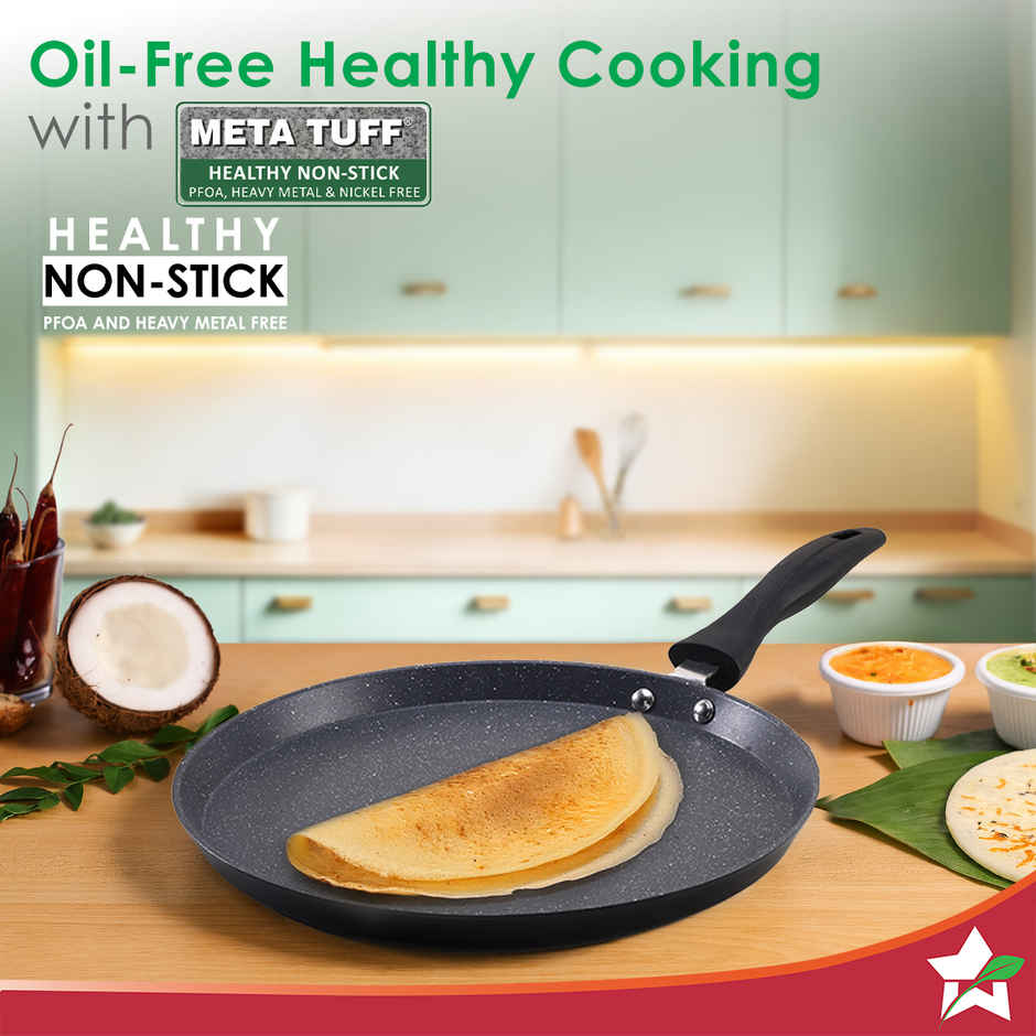 Wonderchef Duralite Die-Cast Dosa Tawa 28 Cm, Grey