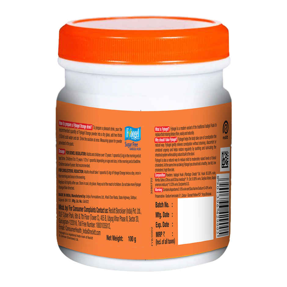 Fybogel - Orange Flavoured Isabgol Husk, Natural Way To Treat Constipation
