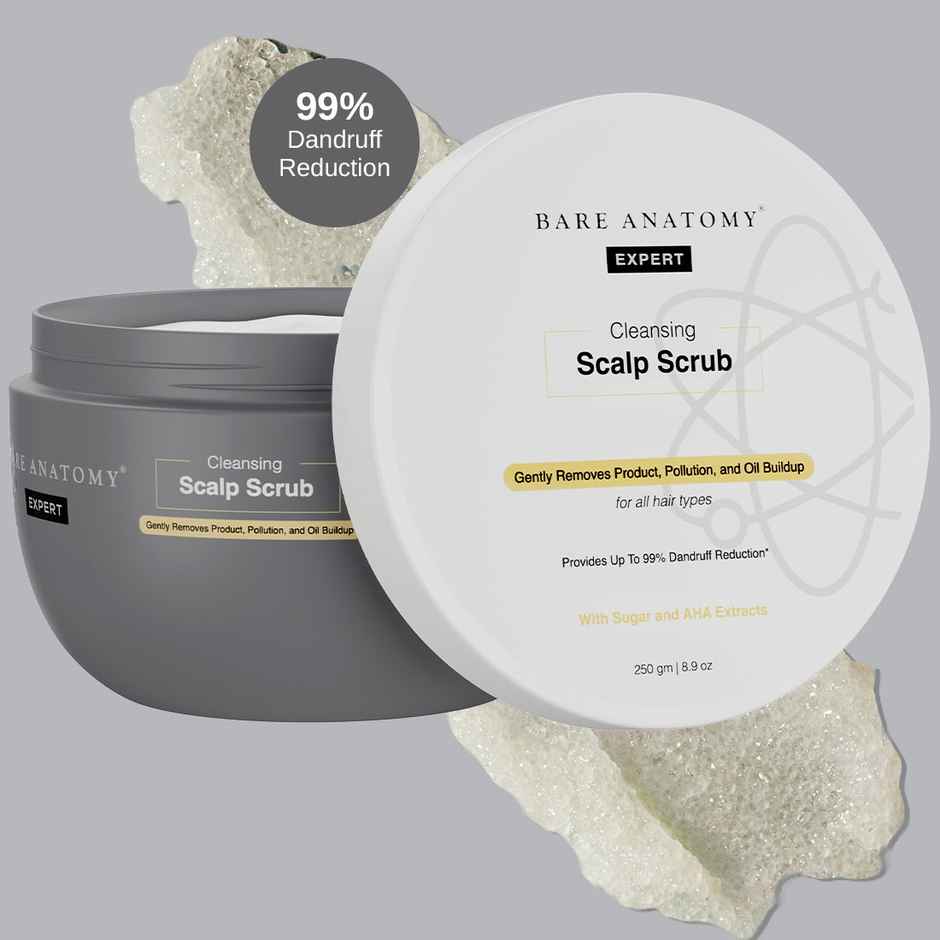 Bare Anatomy Scalp Scrub With Natural Ahas Coconut & Sugar Get Up To 99% Dandruff Reduction