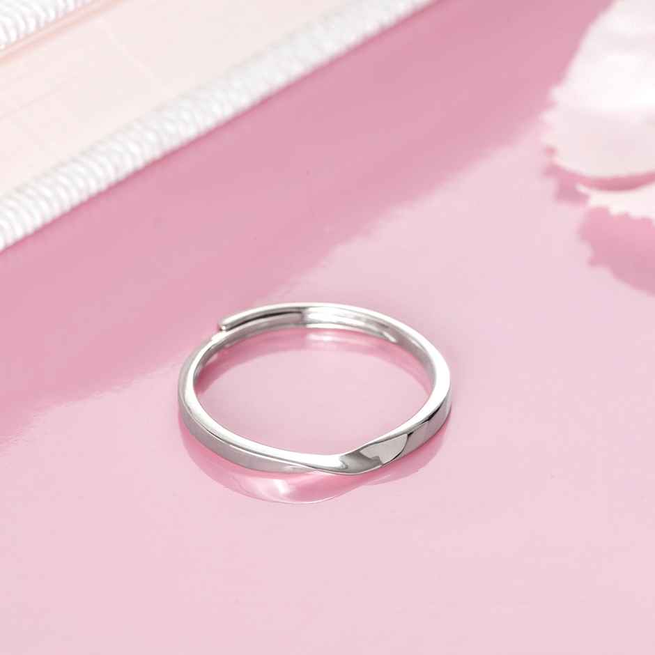 Zavya SolidRhodium Plated 925 Sterling Silver Ring