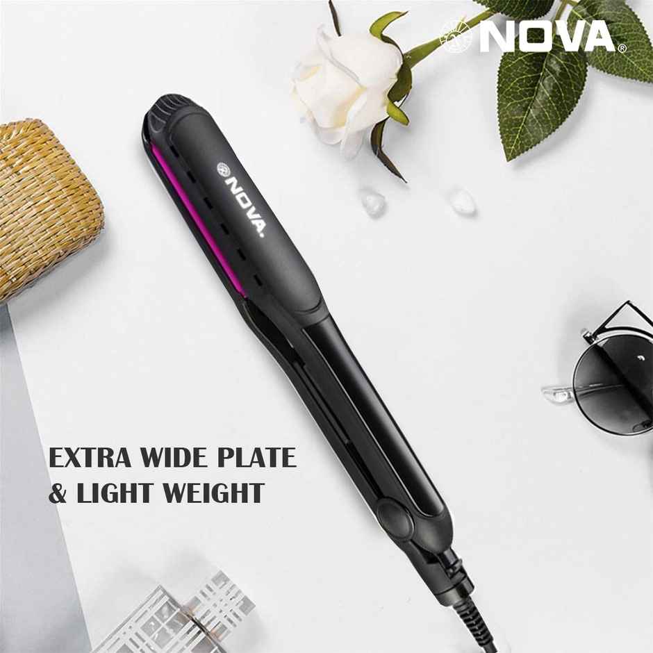 Nova Temperature Control Professional Nhs-900 Hair Straightener | Black and Pink