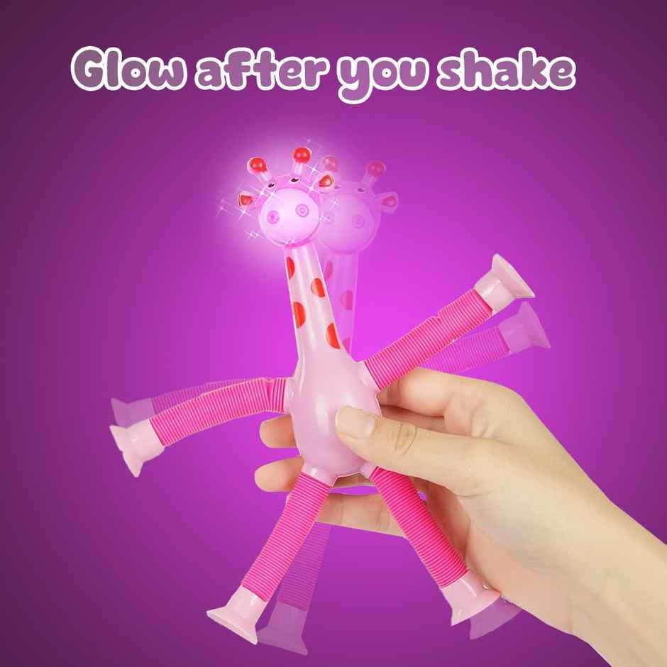 Wembley Telescopic Suction Cup Giraffe Toy Led Shape Changing Toys- (Pack Of 1) (Colour May Vary)