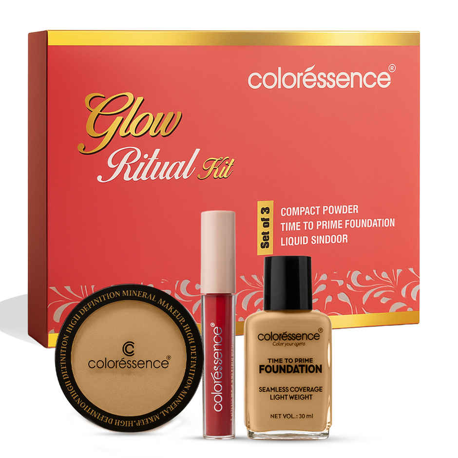 Coloressence Glow Ritual Kit |Prime, Perfect & Celebrate | 3 Festive Essentials in One