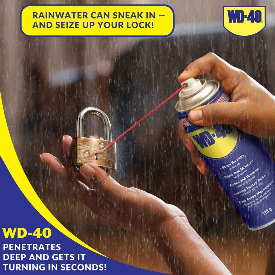 WD 40 Multipurpose Spray 420ml | Removes Rust, Lubricates, Loosens Jammed Parts, Clean Chains