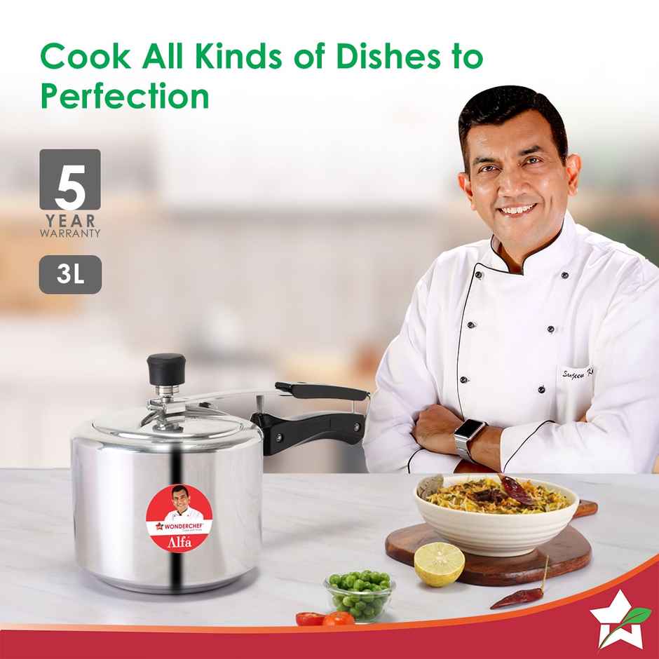 Wonderchef Alfa Aluminium Inner Lid Pressure Cooker | 3 Litre