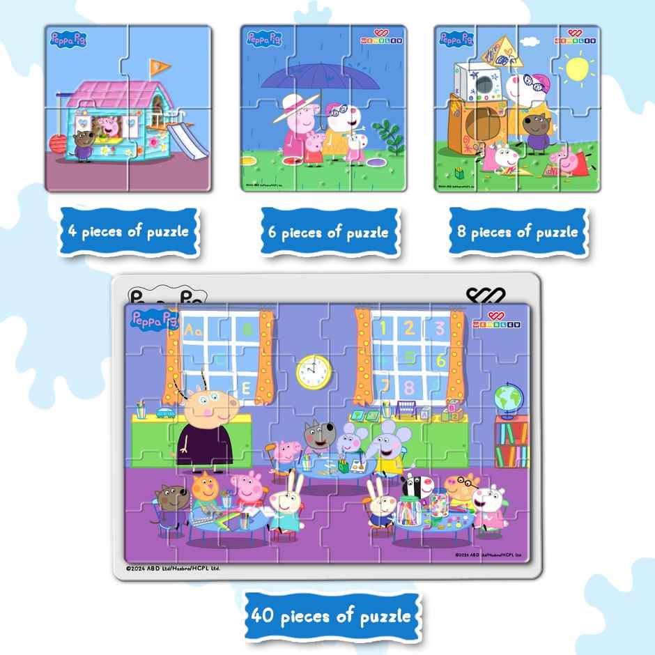 Wembley Peppa Pig - 4 in 1 Jigsaw Magnetic Puzzle for Kids Learning DIY Creative Activity Set