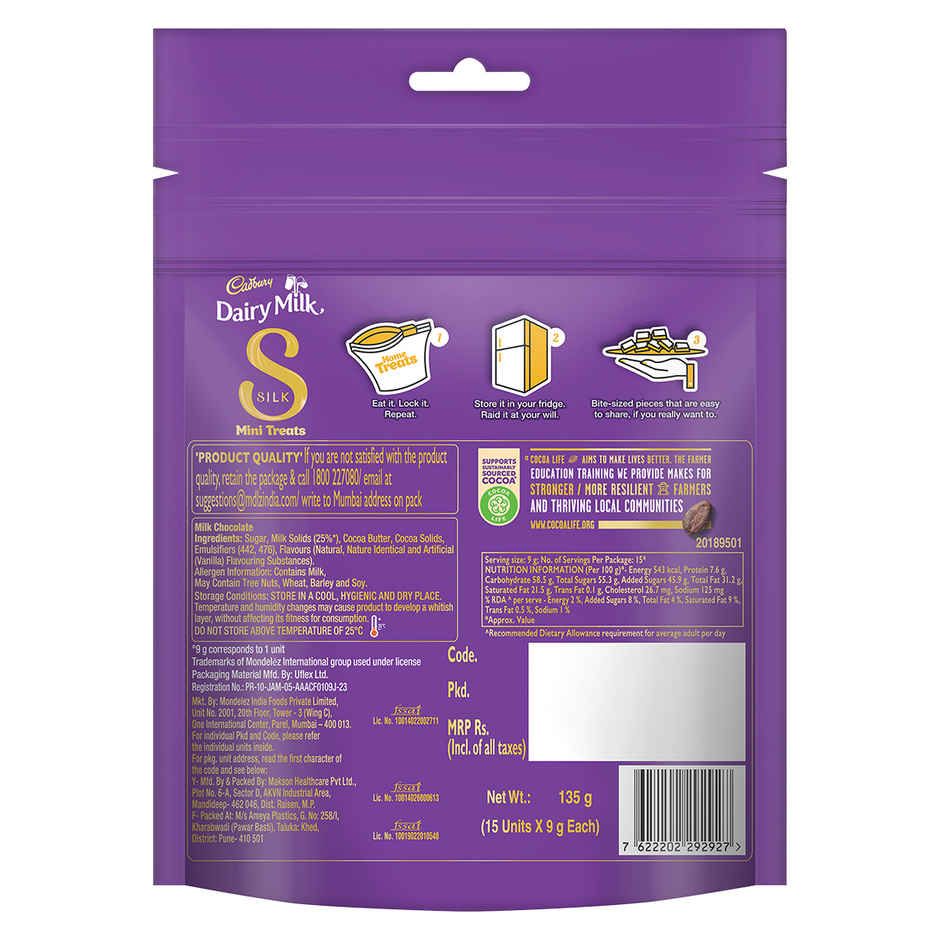Cadbury Dairy Milk Silk Chocolate Mini Treats Pack Combo