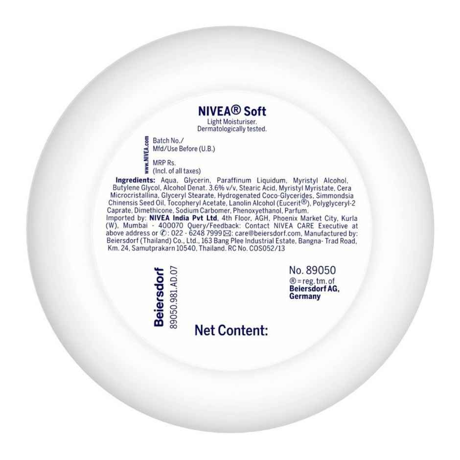 NIVEA Soft Light Moisturizer for Face, Hand & Body, Non-Greasy Cream for Instant Hydration