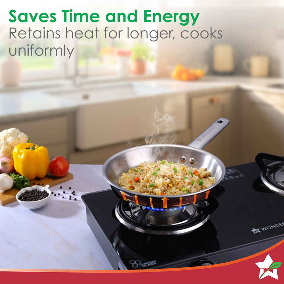 Wonderchef Stella Triply Stainless Steel Fry Pan | 20 cm | 1 L