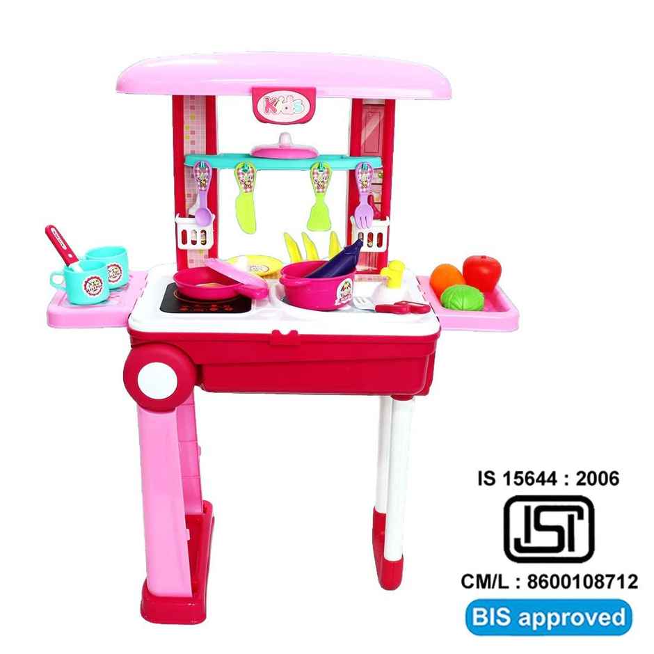 Wembley Kitchen Play Set For Kids | Big Size Cooking Set Toys Trolley | 3+ Years | Made In India