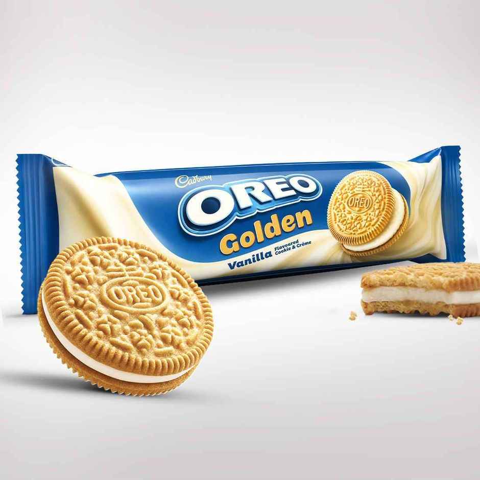Cadbury Oreo Golden Vanilla Flavour Creme Sandwich Biscuit