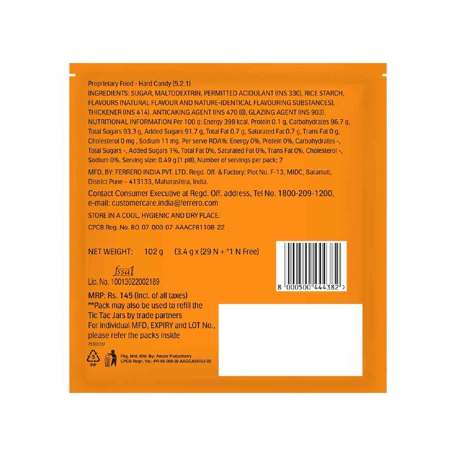 Tic Tac Orange Refill Pack