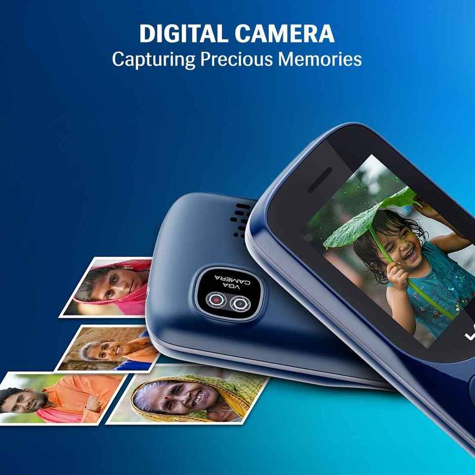 Lava A1 Tejas Dual SIM Keypad Phone | 2 Inch Display | AI Battery | FM Radio | MP3 Player | Blue