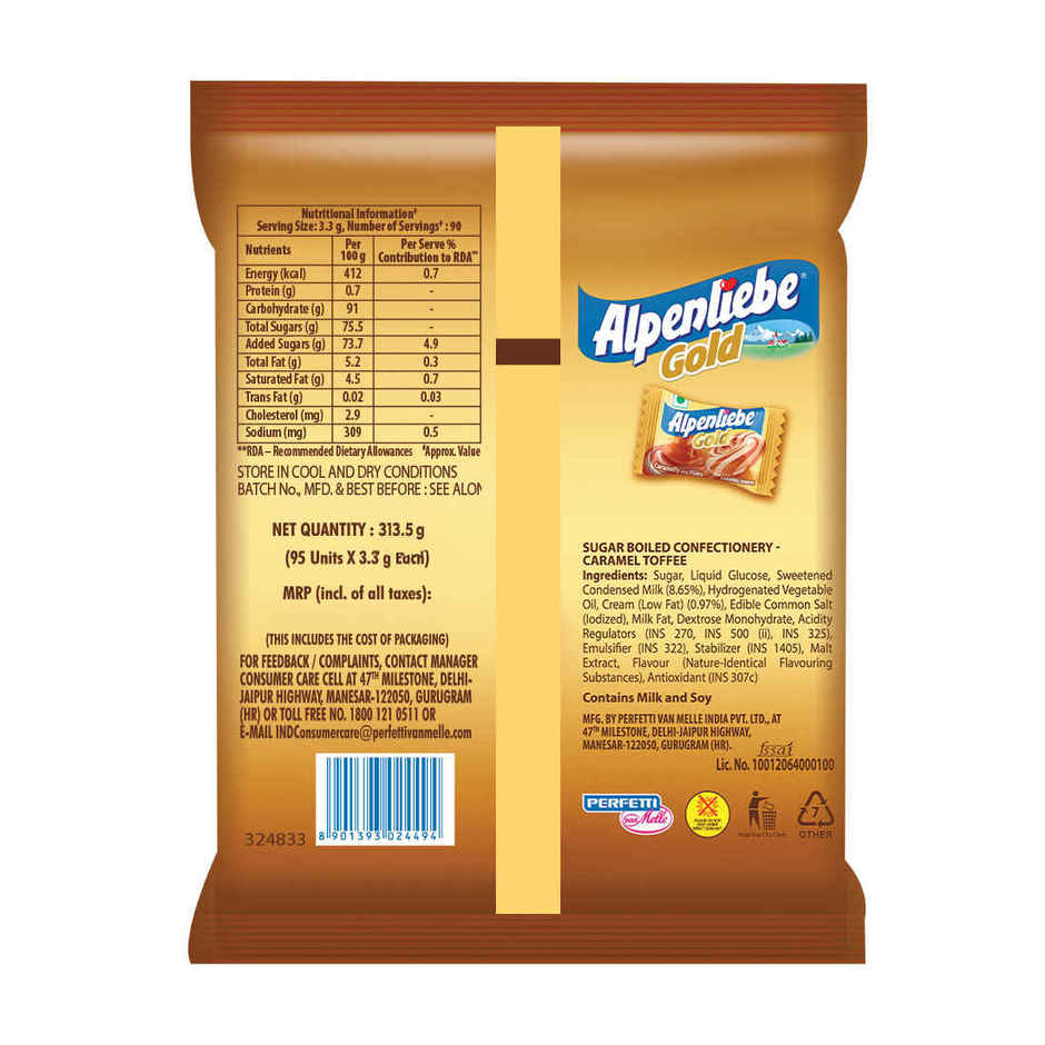 Alpenliebe Gold More Caramelly More Tasty Toffee Pouch